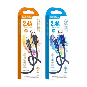 Cable de Datos de Carga Inteligente KAKUSIGA KSC-967 USB a Micro 2.4A, Chips Inteligentes de Filtrado, Carga Segura, Luz LED, 1 Metro - Product Image 1