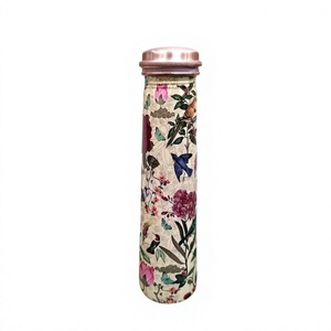 Antique Finish Copper Water Bottle Handmade Indian Craft Bottle for Home and Office - Product Image 1