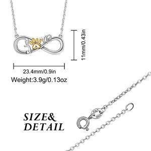 venta al por mayor, perro pata de símbolo de infinito amor diseño personalizado joyería de moda de plata para el amante - Product Image 6