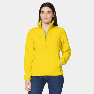 Yellow Women's Breathable Waterproof <b>Zipper</b> <b>Jacket</b> Casual Hooded Regular Sleeve Woolen Knitted Autumn Wear - Product Image 1