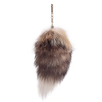 Vente en gros cristal 20cm grande queue de sétaire moelleux pas cher queue de fourrure de renard porte-clés pour la décoration vraies queues de renard