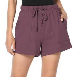 Women Short's Customized logo Cotton Jersey Sports Shorts Two Side Pockets Casual Hot Shorts <b>Elastic</b> <b>Waist</b> Basic Shorts Female - Product Image 1