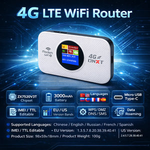Routeur Sim DNXT 4g Wifi Routeur Wifi 4g Mifi Routeur 4g avec Sim Wifi Routeur Extérieur 3000mAh WPS Type-C Wifi6 LCD <span class=keywords><strong>pour</strong></span> Utilisation Extérieure - Product Image 2