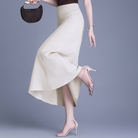 Jupe sirène taille haute de qualité supérieure pour femme, avec fermeture éclair latérale et taille élastique, jupe longue ajustée