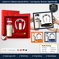Set de Regalo Corporativo 4 en 1 con Logotipo Personalizado: Altavoz Bluetooth, Masajeador de Cuello, Termo y Paraguas, para Apreciación a Empleados, OEM 2026