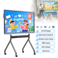 Tableau interactif intelligent 4K UHD de 65 à 86 pouces avec écran tactile IA, 8 Go de RAM, 128 Go de stockage, affichage intelligent pour l'enseignement scolaire, le bureau et la salle de classe