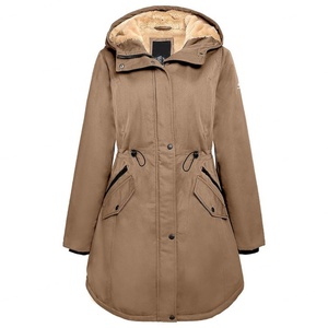 Abrigo de Invierno Cálido Personalizado Popular de Fábrica en Oferta para Mujer, Chaqueta Parka con Capucha y Forro de Lana - Product Image 3