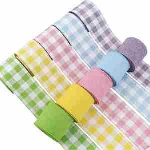 <b>Easter</b> Exclusive Pastel 6.3cm 10Yards Gingham & Solid Wired Burlap <b>Ribbon</b> for <b>Easter</b> Basket gg Hunt Decor Decor - Product Image 1