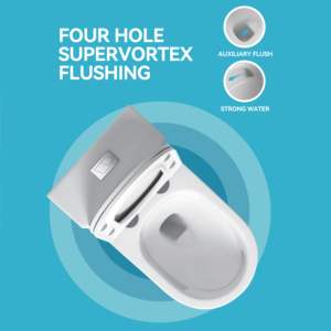 Nhiệt độ cao Thiết bị vệ sinh phòng tắm WC commode sứ siphonic một mảnh nhà vệ sinh cho biệt thự - Product Image 2