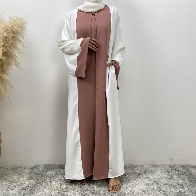 2025 New Arrival Islamic Clothing Abaya Kimono Cardigan Muslim Inner and Out Two Pieces Set Abaya
