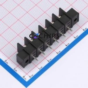 MX25SM-7.62-06P-BK01-Cu-S-A Barrier Terminal Block Through hole,P=7.62mm Connector Two Sides 7.62mm 1x6P Straight Pin - Product Image 2