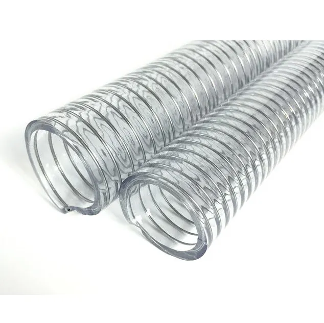 Donghong PVC Clear Spiral Steel Wire Reinforced Hose Food Grade Transparent Water Tube Pump Duty Water Discharge Pipe