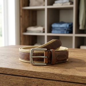 Ceinture Homme Légère et Élégante en Cuir de Vachette Véritable Fait Main avec Boucle Ardillon Crâne en Acier et Motif Imprimé Uni, Idéale pour Mariage et Tenues Formelles - Product Image 2
