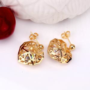 18K Gold Plated Earings and Neckless <b>Set</b> <b>Women</b> Fashion Stainless Steel Wedding Hollow Heart <b>Jewelry</b> <b>Sets</b> with Zircon - Product Image 5