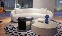 Ensemble de canapés en cuir et tissu incurvé à 3 places, meubles de salon confortables et bon marché, fabrication directe d'usine de mode de luxe moderne