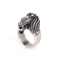 Bagues Vintage Gothiques Tête de Mort de Prédateur pour Hommes en Acier Inoxydable Robuste, Style Alien Biker Punk, Bagues de Déclaration Tendance