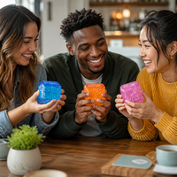 Nouveauté très populaire : Jouet musical anti-stress en silicone à rebond lent, en forme de cube et de gouttes d'eau, super souple