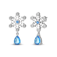 Boucles d'oreilles créoles S925 en argent sterling, avec breloques pendantes mignonnes en forme de dessin animé incrustées de zircone cubique colorée, boucles d'oreilles pendantes tendance