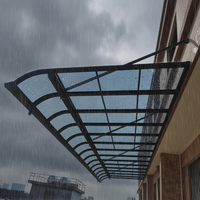 Auvent en alliage d'aluminium durable à câbles, avec panneaux en polycarbonate, motorisé, télécommande, bras pliable, rétractable, pour balcon et terrasse