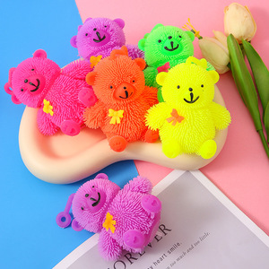 ตุ๊กตาหมียางนุ่มแบบเป่าลม มีไฟกระพริบ บีบเล่นคลายเครียด ของเล่นบีบระบายอารมณ์ - Product Image 2