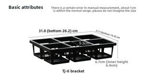 P254 Pot de fleurs épaissi 6 trous Pots de semis durables Support <span class=keywords><strong>Navette</strong></span> Plateaux de transport Pots de démarrage de graines Plateaux mobiles - Product Image 4