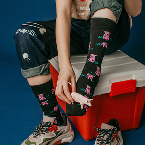 En gros personnalité <span class=keywords><strong>drôle</strong></span> <span class=keywords><strong>de</strong></span> bande dessinée mignon animal <span class=keywords><strong>couple</strong></span> imprimé chaussettes en coton pour hommes - Product Image 5