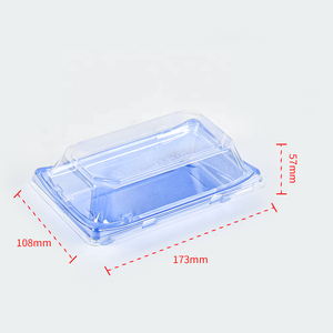 Boîtes de transport pour sushis à emporter de <span class=keywords><strong>6</strong></span> pouces et <span class=keywords><strong>7</strong></span> pouces, bleues, en plastique PET jetable, pour emballages de sushis - Product Image 3