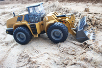 Camion RC de construction Huina 1583 à l'échelle 1/14, 10 canaux, en métal, télécommandé, chargeuse sur pneus, bulldozer, modèle de camion RC, chargeuse frontale