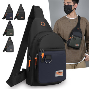 Men's Chest Bag Oxford Cloth Crossbody Bag Fashionable For Commuting Travel Casual Use Army Green Dark Blue Gray Black - Product Image 4