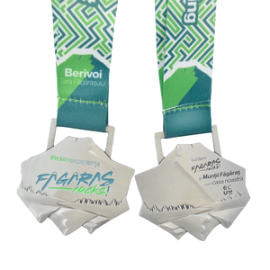 Médailles de course personnalisées en argent antique, thème Fagaras Ronghii Roumanie, médailles 3D pour l'alpinisme, la marche, la randonnée et le cyclisme - Product Image 1