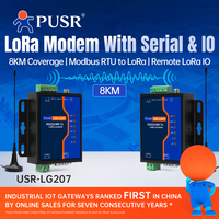 Módem Inalámbrico LoRa PUSR SX1262 RS232 RS485, Módulo DI+DO IO, Punto a Puerta de Enlace, Transferencia de Datos LoRa de Largo Alcance de hasta 8KM, USR-LG207
