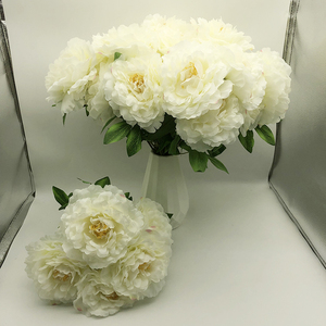 K-0098 autunno arancio peonia foglie e fiori artificiali rosa chiaro peonia fiori finti peonie realistiche per san valentino - Product Image 5