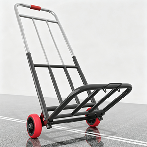 Steel Hand Cart with 2 Wheels Durable Foldable <b>Platform</b> <b>Trolley</b> Silver Powder Coated Frame for Heavy Duty Use - Product Image 5