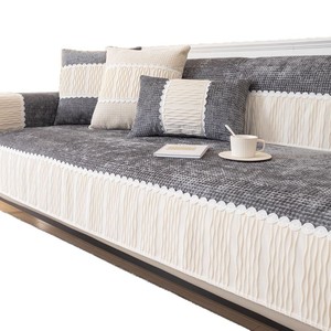 Housses de coussin de canapé en tricot gaufré blanc pour salon, fermeté moyenne, en fibre de polyester - Product Image 5