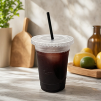 Gelas PP 20/24oz dengan Tutup Dome 90mm Transparan Sekali Pakai untuk Bubble Tea Smoothie Produsen Grosir