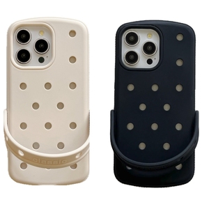 Coque de téléphone minimaliste beige en silicone style Crocs avec grip pour iPhone 12 <span class=keywords><strong>13</strong></span> 14 15 Pro Max 16 17 Pro Max, étui de protection en silicone pour téléphone - Product Image 1