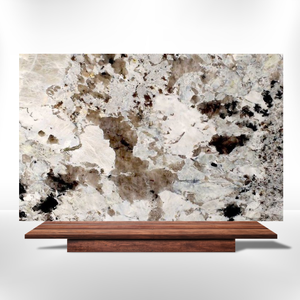 Dalle de granit crème Alaska à contraste doux, fond crème chaud, surface en pierre à mouvement naturel, plan de travail intérieur haut de gamme - Product Image 1