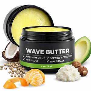 Grasa para Peinar de Marca Propia para Hombre |   Manteca de Karité y Mandarina |   Brillo Máximo, Acondicionador No Graso para Ondas 360 - Product Image 1