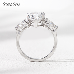 Starsgem 1.339ctw-6.565ctw Three <b>Stones</b> <b>Ring</b> 10K Solid Gold Pear Cut IGI Certified Lab Grown Diamond Engagement <b>Ring</b> for Gift - Product Image 5
