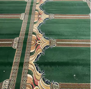 Customized Luxury 3D Red Nylon Jacquard Prayer Carpet Roll Soft Tufted Muslims Floor Rugs Machine Made Printed Mosque for Home - Product Image 2