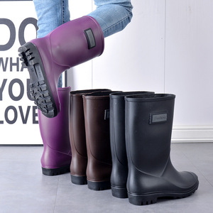 Nouvelles bottes de pluie pour femmes à tige haute, épaisses et doublées de velours, <span class=keywords><strong>chaussures</strong></span> d'eau imperméables antidérapantes pour adultes, idéales pour la pêche - Product Image 3