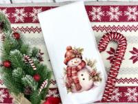 6 pièces noël suédois torchons réutilisables rouge blanc arbre de noël flocon de neige renne Design8 * 8 pouces torchons de cuisine pour la cuisson