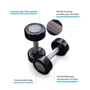 Hersteller Maßgefertigte Fitness-Hanteln aus Urethan für Fitnessstudios 5-120 Pfund TPU-Hanteln 2-60 kg Körpertraining - Product Image 3
