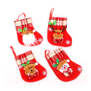 Christmas decorations, small red velvet Christmas stockings with <b>bells</b>, Santa Claus stockings, Christmas ornaments. - Product Image 5