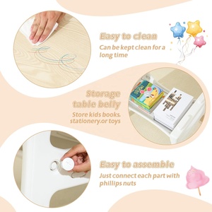 Sinkipa Phòng Ngủ Hiện Đại/Phòng Khách/Ăn Toddler Bảng 2 Trẻ Em Ghế Đặt Được Xây Dựng Trong Lưu Trữ Có Thể Điều Chỉnh Chiều Cao An Toàn Độ tuổi 3-8 - Product Image 6