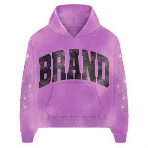 AOXI tutto diamante stampato Glitter oversize Boxy felpe invernali da <span class=keywords><strong>uomo</strong></span> con cappuccio strass pietra sbiadita acido lavaggio fornitore di felpe - Product Image 1