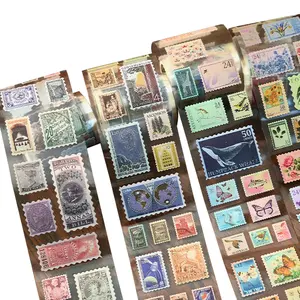 Großhandel Memory Mail-Serie mit 4 Stilen PET-Band Vintage Briefmarken DIY dekorative Material Aufkleber PET Stampes Tape