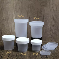 Gobelets jetables pour crème glacée, yaourt, pouding, gelée, mousse, desserts, contenants en plastique avec couvercles intérieurs, 100 ml, 300 ml, 500 ml