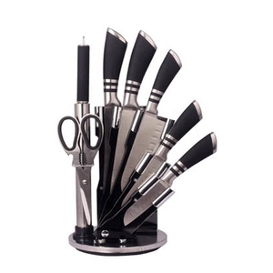 8pcs Stainless Steel Chef <strong>Meat</strong> Carving Bread Utility Fruit Paring Cooking <strong>Knives</strong> <strong>Set</strong> Sharpener Kitchen <strong>Knife</strong> <strong>Set</strong> With Block - Product Image 1