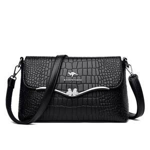 Bolso de mano de piel sintética con estampado salvaje negro a la moda para mujer, bolso de hombro tipo mensajero - Product Image 1